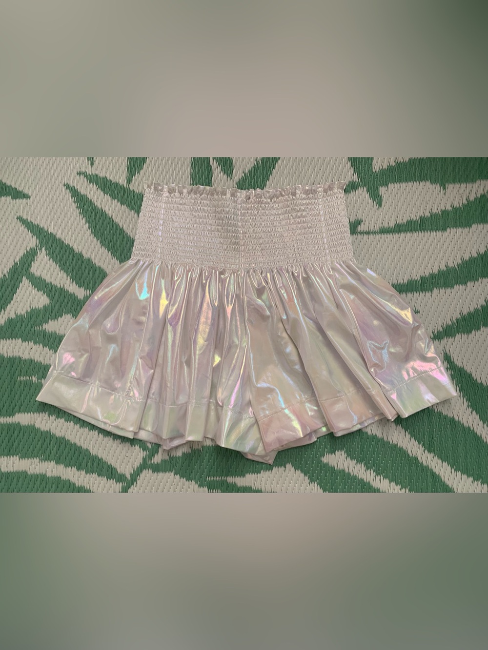 Queen of sparkles white iridescent shorts
